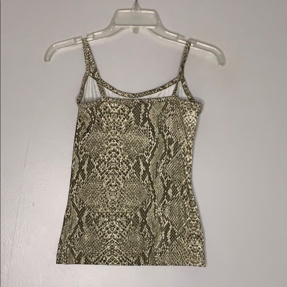 H&M Olive Snakeskin print women’s slinky tank top size small mob wife - Picture 2 of 6